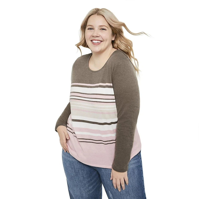 George Plus Women's Long Sleeve Stripe Top