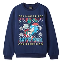 Sonic The Hedgehog Boys' Light Up Holiday Sweatshirt