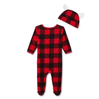 Ensemble 2 pièces avec grenouillère et bonnet Canadiana unisexe pour nourrissons