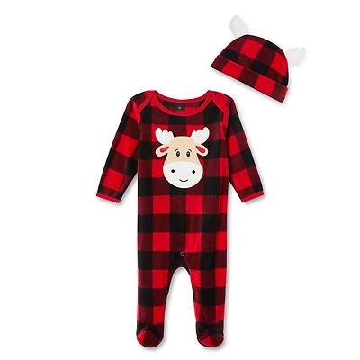 Canadiana Infants' Unisex Sleeper with Hat 2-Piece Set