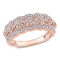 Bague festonnée Miabella en florale avec 1/2 carat poids total de diamant en or rose 10K