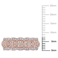 Bague festonnée Miabella en florale avec 1/2 carat poids total de diamant en or rose 10K