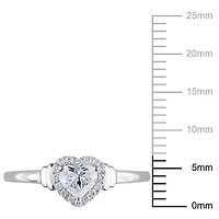 Miabella 1/2 Carat T.W. Diamond 14K White Gold Halo Heart Engagement Ring