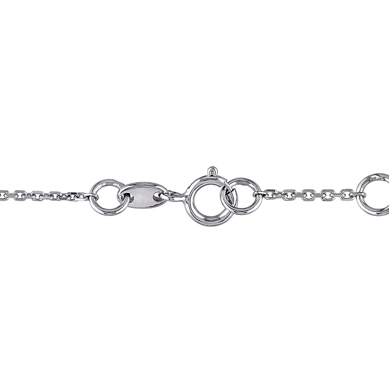 Bracelet Miabella à breloque étoile avec 1/10 carat poids total de diamants en or blanc 14K, 7po avec réglage de 0,5po