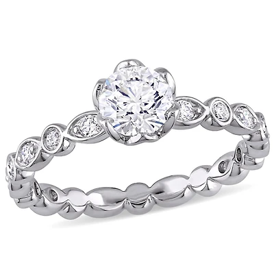 Bague de fiançailles Miabella avec 1 CT poids total de diamant en or blanc 14K