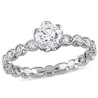 Bague de fiançailles Miabella avec 1 CT poids total de diamant en or blanc 14K