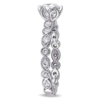 Bague de fiançailles Miabella avec 1 CT poids total de diamant en or blanc 14K