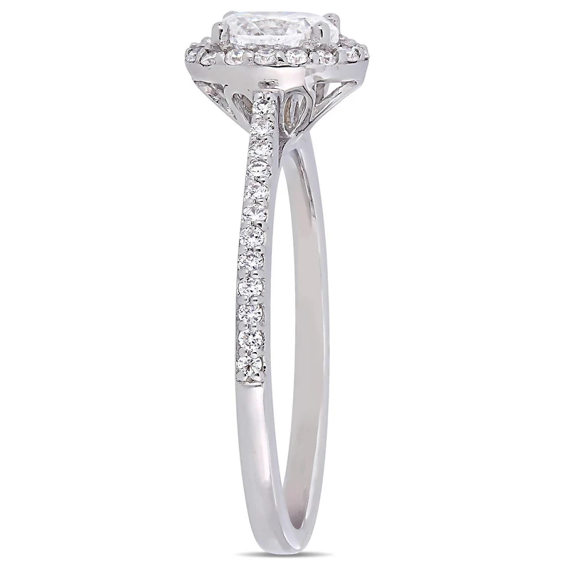 Miabella 3/4 Carat T.W Diamond 14K White Gold Oval Halo Engagement Ring
