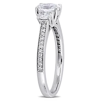 Miabella 1 1/10 Carat T.W. Diamond 14K White Gold Oval 3-Stone Engagement Ring
