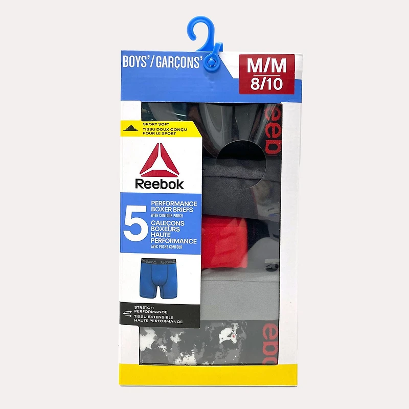 Culottes boxer de performance Reebok pour garçons, paquet 5