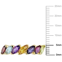 Miabella 1 3/4 Carat T.G.W Gemstone Yellow Rhodium-Plated Sterling Silver Ring