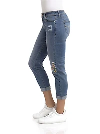 Jean boyfriend Jordache pour femme avec broderie