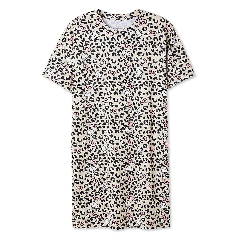 Chemise de nuit imprimée Hello Kitty pour femmes