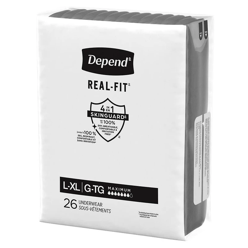 Depend Real Fit Incontinence Underwear for Men, Maximum Absorbency (Small/Medium and Large/Extra Large)