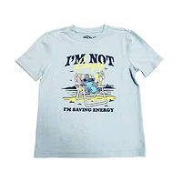 Disney Lilo & Stitch T-shirt à manches courtes pour garçons Not Lazy Tailles: TP-TG