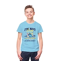 Disney Lilo & Stitch T-shirt à manches courtes pour garçons Not Lazy Tailles: TP-TG