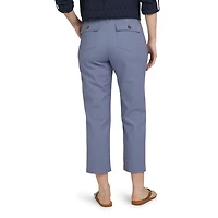 Chaps Women's Mid Rise Straight Leg Stretch Cotton Utility Pants with Pockets