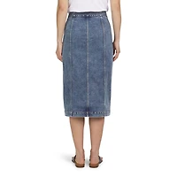 Chaps Women's Midi Cotton Denim Pencil Skirt with Pockets