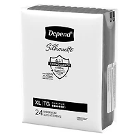 Depend Silhouette Adult Incontinence Underwear for Women, Maximum Absorbency, XL, Black, 48 Count (2 Packs of 24)