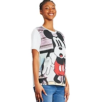 Disney Mickey Mouse Ladies Stunned Mickey Short Sleeve T-Shirt