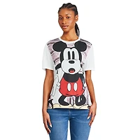 Disney Mickey Mouse Ladies Stunned Mickey Short Sleeve T-Shirt