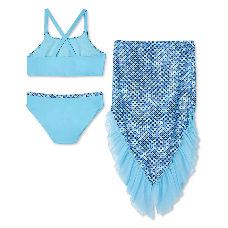 Ensemble de bain 3 pièces avec jupe sirène George pour filles