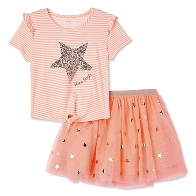 Ensemble 2 pièces avec t-shirt et jupe George pour filles