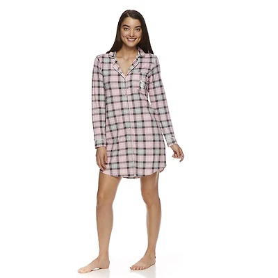 Chemise de pyjama U.S. Polo Assn. en tricot à col cranté et manches longues pour dames