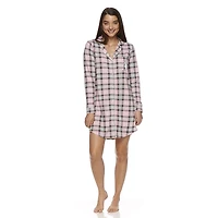 Chemise de pyjama U.S. Polo Assn. en tricot à col cranté et manches longues pour dames