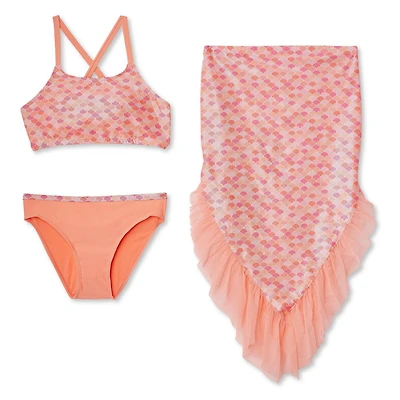 Ensemble de bain 3 pièces avec jupe sirène George pour filles