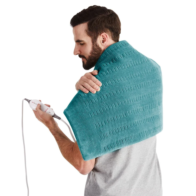 Premium XXL Size Heating Pad avec rangement compact bleu sarcelle