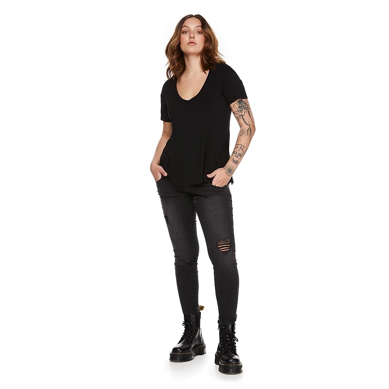 Paisley Sky Maternity Side Split Nursing Tee