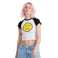 AIRWALK WOMENS SHORT SLEEVE CROP RIB TEE