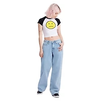 AIRWALK WOMENS SHORT SLEEVE CROP RIB TEE