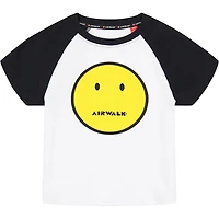 AIRWALK WOMENS SHORT SLEEVE CROP RIB TEE