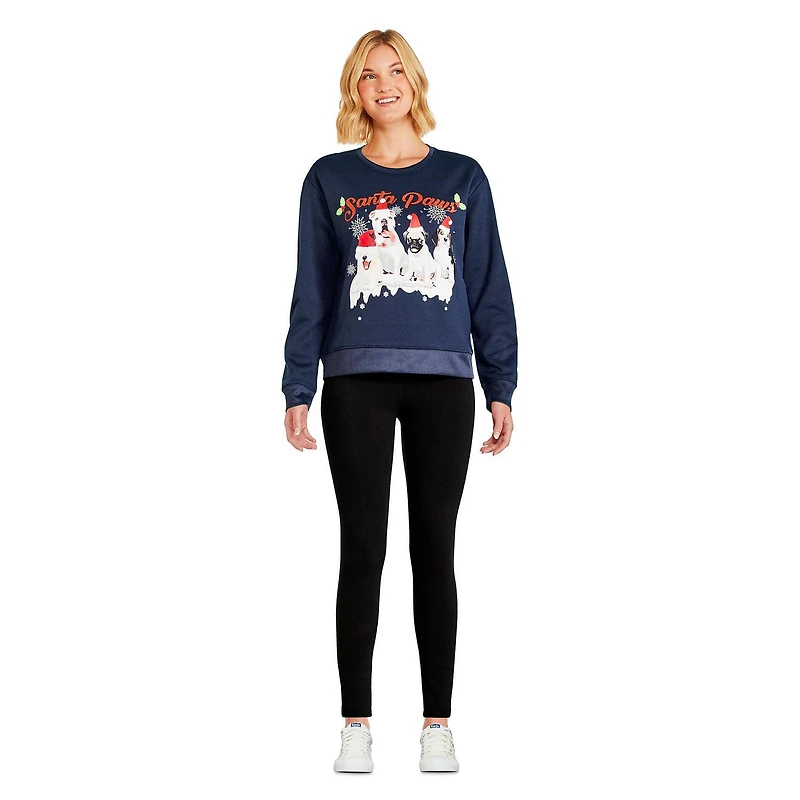 George Women's Christmas Light-Up Fleece Sweatshirt