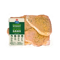 Escalopettes de porc panées fraîches Maple Leaf Élevé sans antibiotiques 4 mrcx Maple Leaf, 4 Escalopettes de porc, 0.48 - 0.59 KG