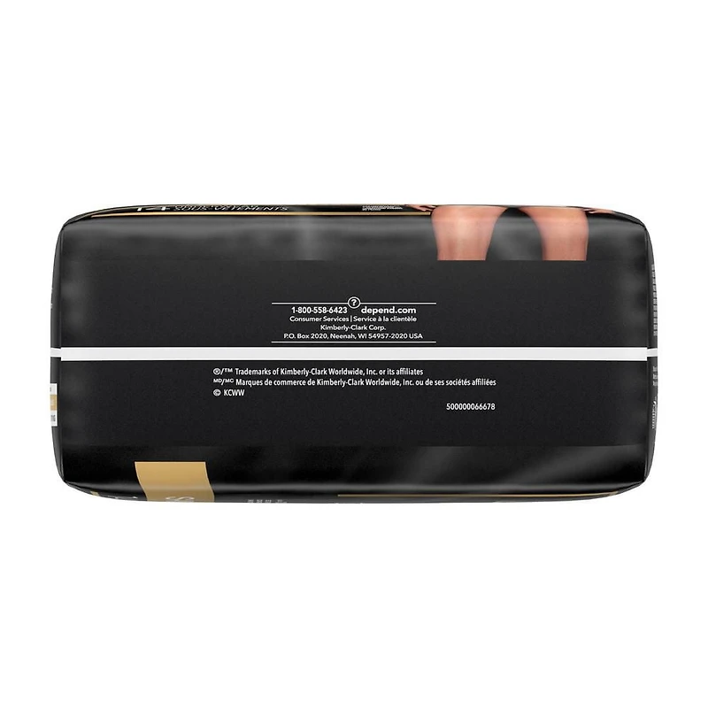 Sous-vêtement d’incontinence jetable Depend Real Fit pour hommes, absorption maximale, P/M-G-TG, noir et gris