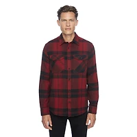 Dark Black Men's Long-Sleeve  Woven Shirt Flannel