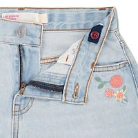 Jean taille mi-haute coup baggy brodé de fleurs Levi Strauss Signature pour fille