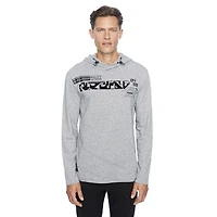 Tee-shirt Capuchon manches longues Dark Black pour hommes