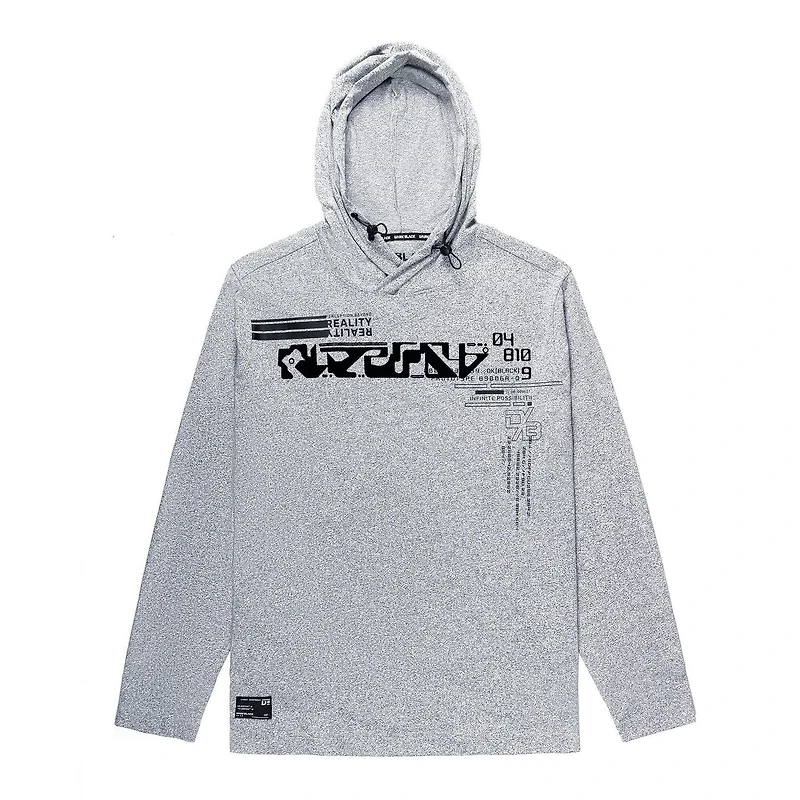 Dark Black Long Sleeve Hooded Popover