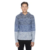 Dark Black Men's Long-Sleeve Hooded Pull-On Sweater