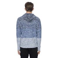 Dark Black Men's Long-Sleeve Hooded Pull-On Sweater