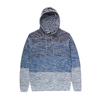 Dark Black Men's Long-Sleeve Hooded Pull-On Sweater