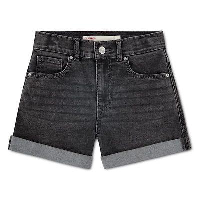 Levi Strauss Signature Girls' Vintage High-Rise Mom Denim Shorts