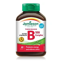 Jamieson Vitamin B100 Timed Release Caplets, 100 mg, 100 Count, 60 Capsules