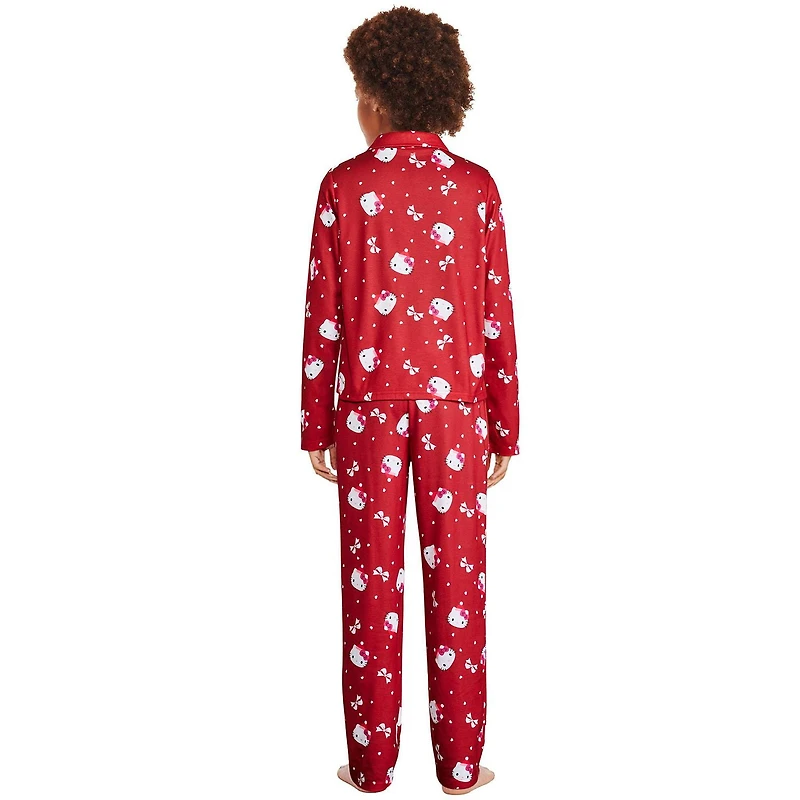 Hello Kitty Girls' Notch Collar Pajama 2-Piece Set