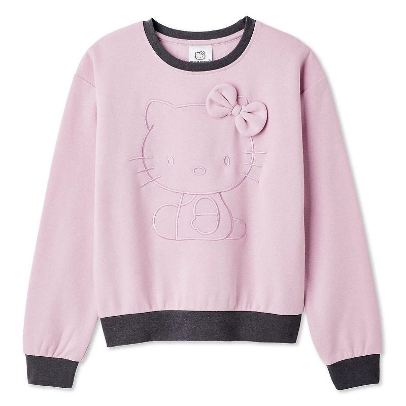 Coton ouaté brodé Hello Kitty pour filles