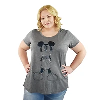 T-shirt échancré Disney Mickey Hands Behind pour femme